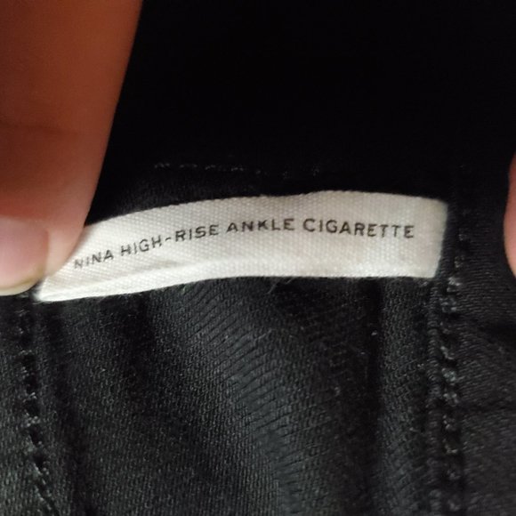 Rag & Bone Nina High Rise Ankle Cigarette 26 (M 26x27 11" Rise) Black Jeans A19 - Picture 8 of 9